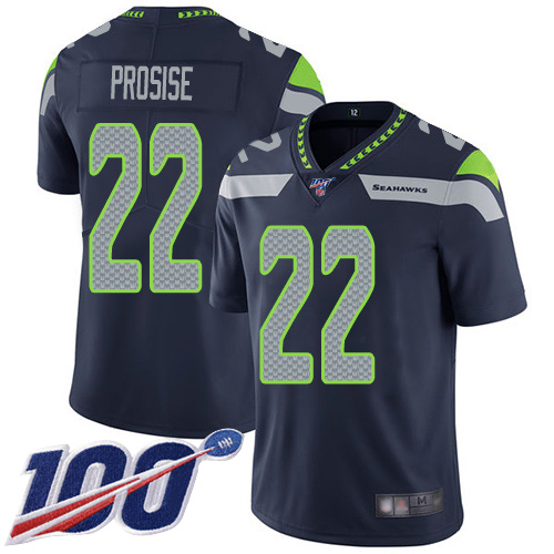 Seattle Seahawks Limited Navy Blue Men C. J. Prosise Home Jersey NFL Football #22 100th Season Vapor Untouchable->youth nfl jersey->Youth Jersey